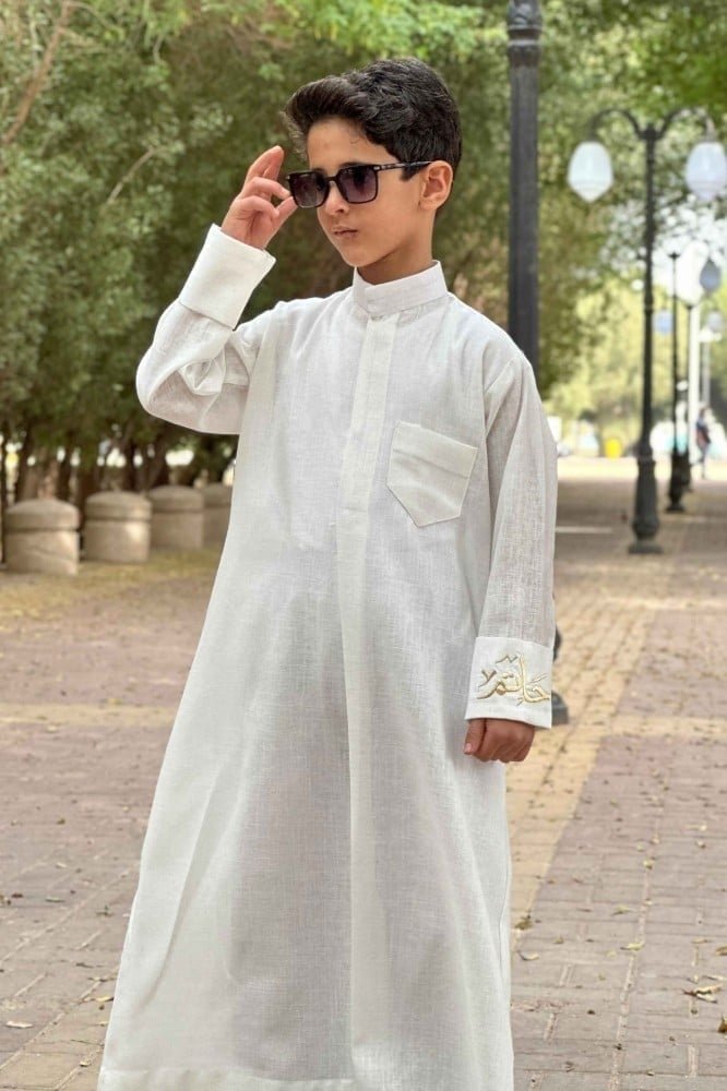 ثوب خامه لنن بالاسم