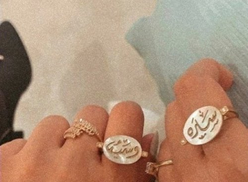 خاتم فضه مطلى ذهب