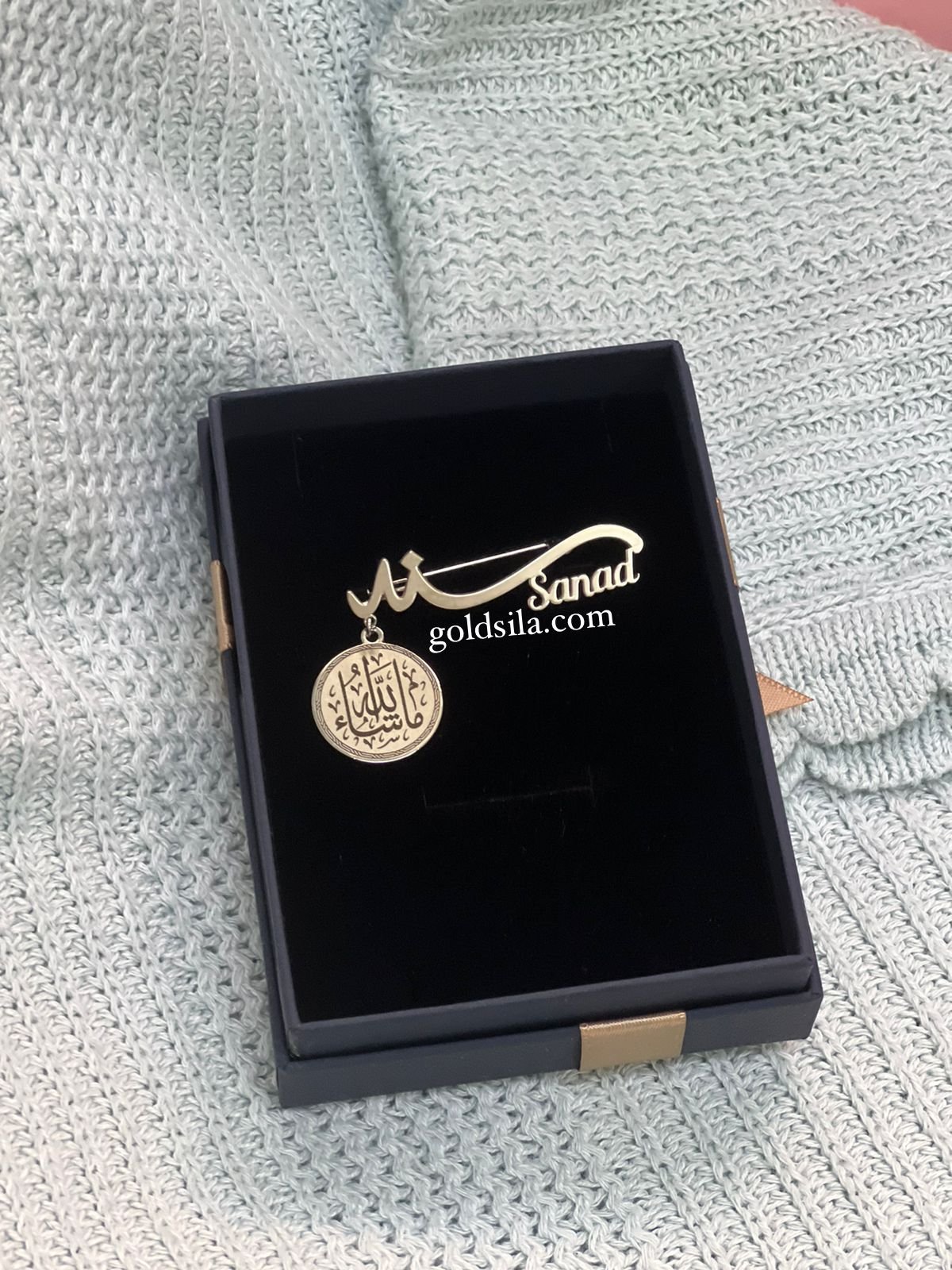 بروش بالاسم مطلي فضه